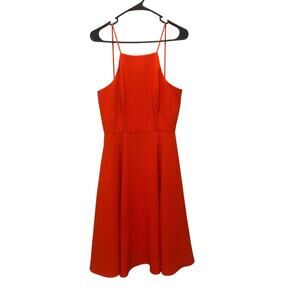 Black Halo High Neck Sleeveless Orange Dress Size 8